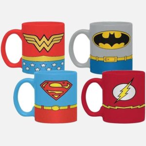 Dc-Comics-Uniforms-4-Pack-Espresso-Mugs-1 - Kaboom Collectibles