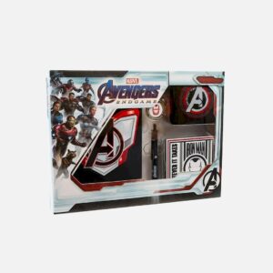 Marvel-Avengers-Endgame-Gift-Set-Notebook-4x-Coasters-Pen-Keychain-Socks -