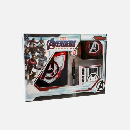Marvel-Avengers-Endgame-Gift-Set-Notebook-4x-Coasters-Pen-Keychain-Socks -